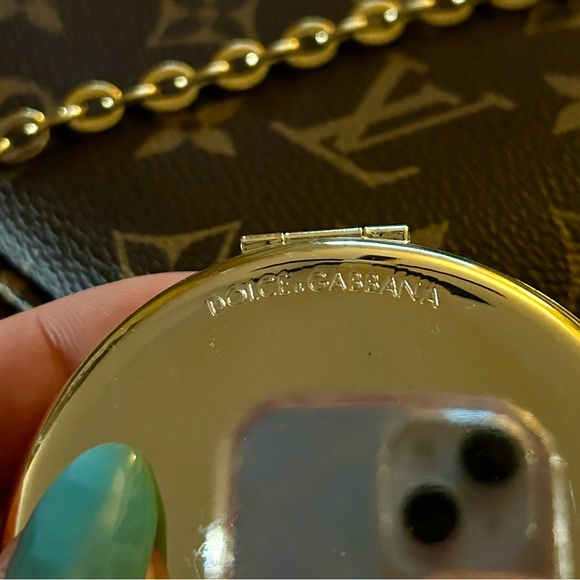 NEW Dolce & Gabbana Limited Edition Compact Mirror Foldable Gold Ceramic Flower - Picture 6 of 10